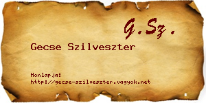 Gecse Szilveszter névjegykártya
