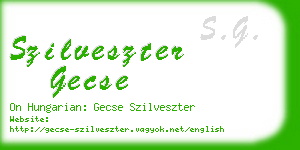 szilveszter gecse business card